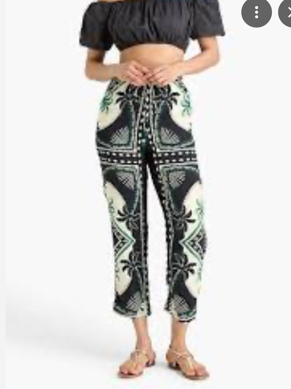 Farm Rio Black Patterned Women's Pants